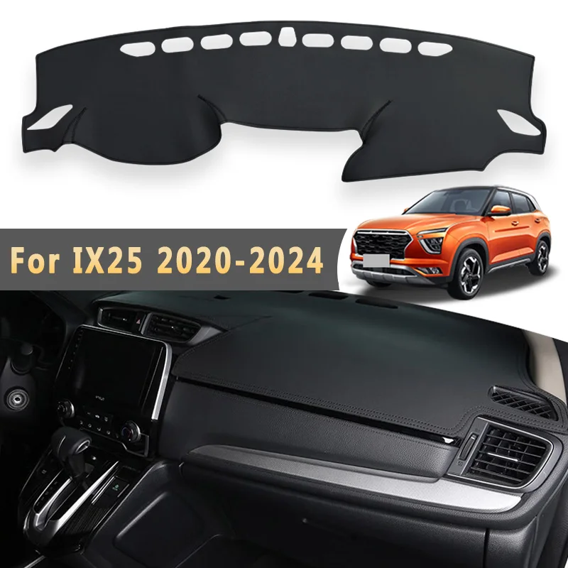Pokrowiec na deskę rozdzielczą do Hyundai Creta Ix25 2024 2023 2022 2021 2020 Maty samochodowe Osłona przeciwsłoneczna Panel przyrządów Akcesoria Wodoodporny