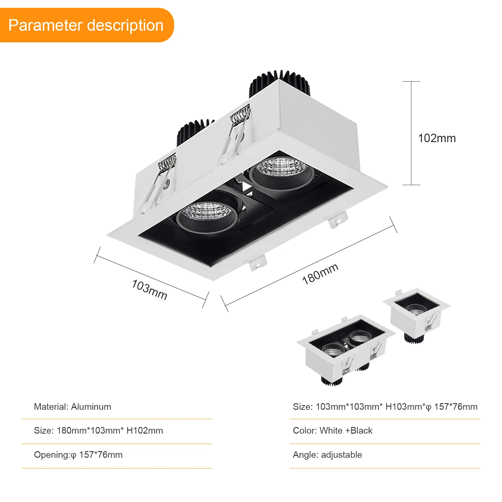 Led 5W 10W 15W 20W  AC85-265V Square Led Spotlight Plafondlamp Verzonken Downlight Dimbare Vierkante Spot Light Ceiling Lights