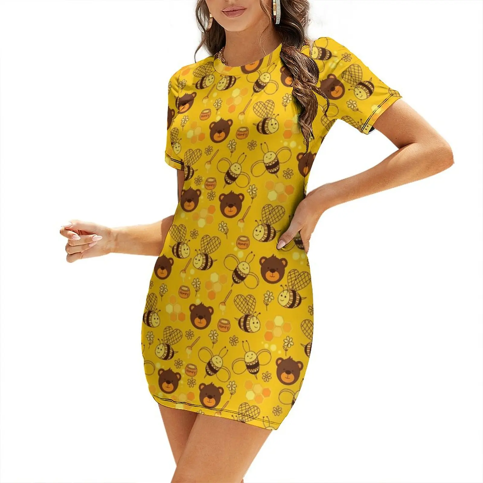 

Bees and Bears Short Sleeved Dress dresses for women 2025 luxury designer party luxury woman party dress Dress