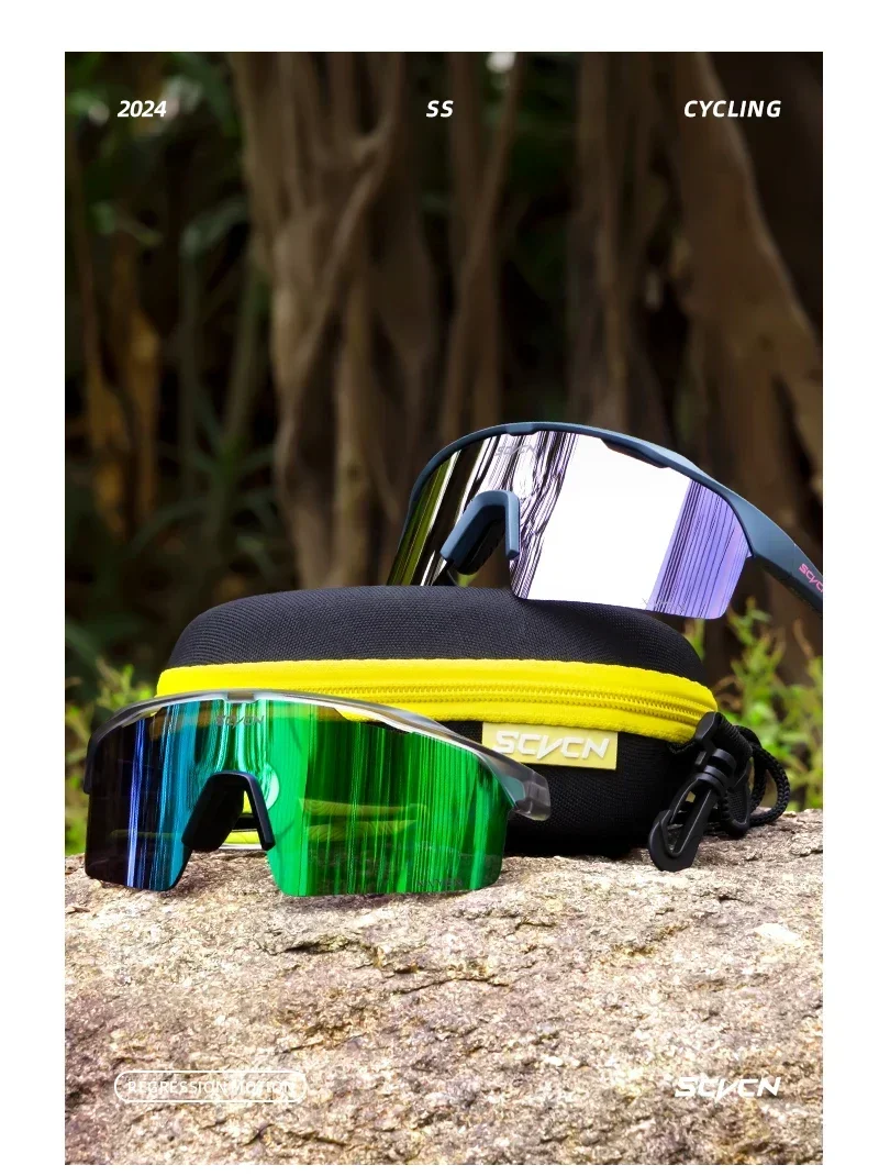 SCVCN Photochrome Sonnenbrille für Herren, Fahrradbrille, MTB-Bike-Sonnenbrille, Sportbrille, Laufbrille, Fahrradbrille, UV400, Damen – Detail 15