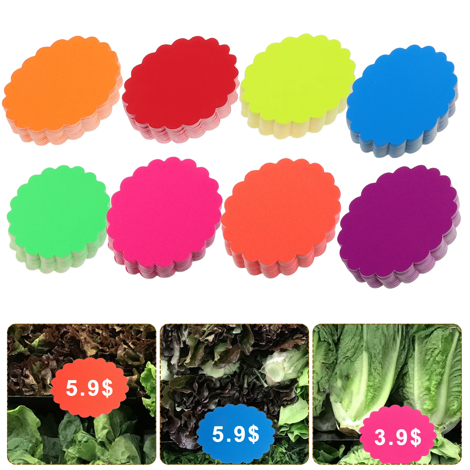 

400Pcs Fluorescent Burst Paper Price Tags Small Blank Retail Sale Signs for Store Advertising Removable Tags for Sale Sign