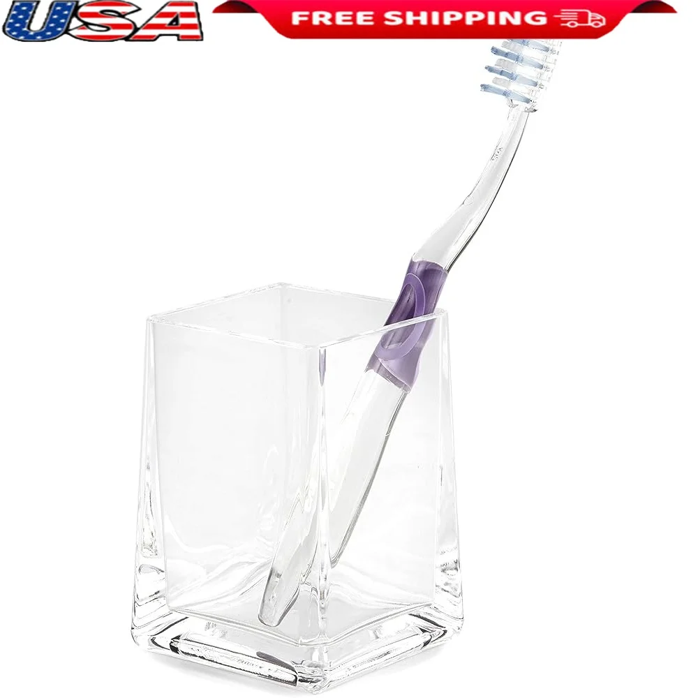 

Прозрачный акриловый конический держатель для зубных щеток, прочный, легко чистящийся стакан, элегантный аксессуар для ванной комнаты, прочные органайзеры для дома