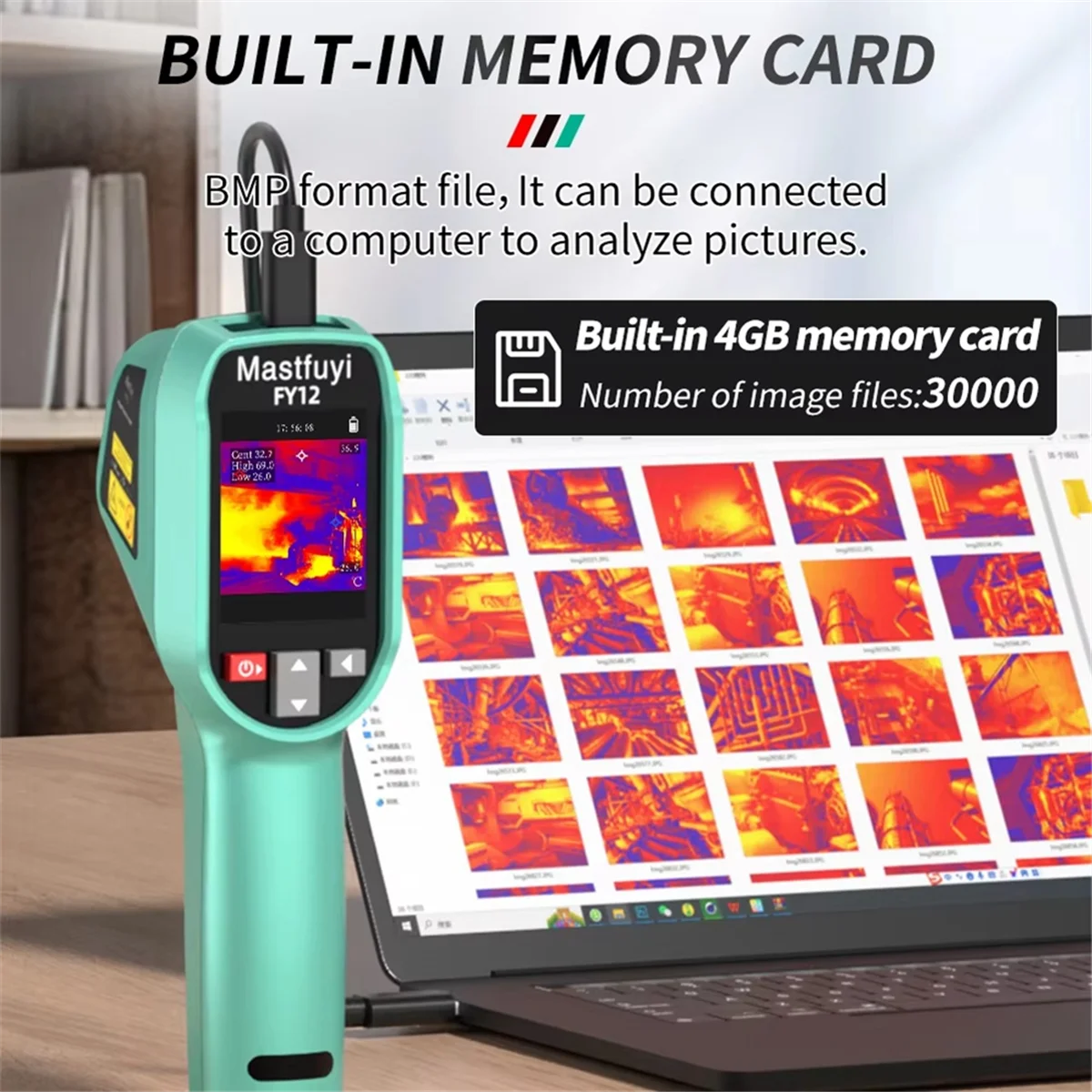 

Handheld Thermal Imager Camera FY12 Rechargeable Thermal Imaging Camera Handheld Thermal Imager -20℃-550℃ Waterproof Dustproof