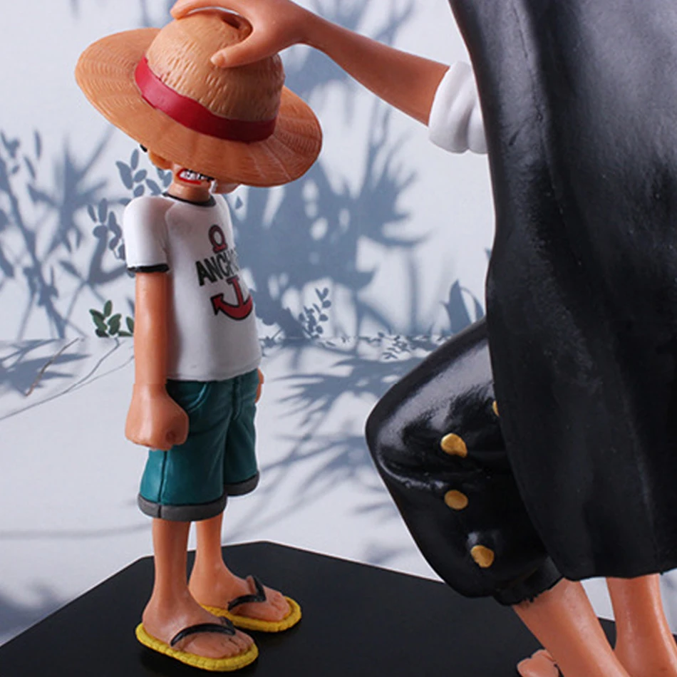 Anime uma peça figuras de ação luffy shanks infância sonho chapéu de palha kawaii modelo pvc macaco d luffy brinquedos colecionáveis boneca presente