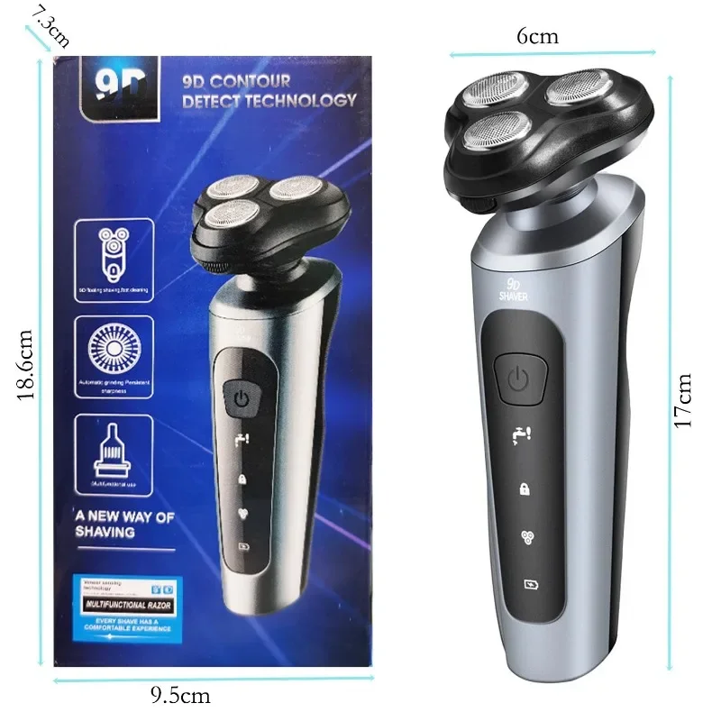 New Man Rasoio elettrico Rasoio per il viso USB Lavaggio completo del corpo Coltello per barba Rasoio ricaricabile tre in uno Trimmer ricaricabile