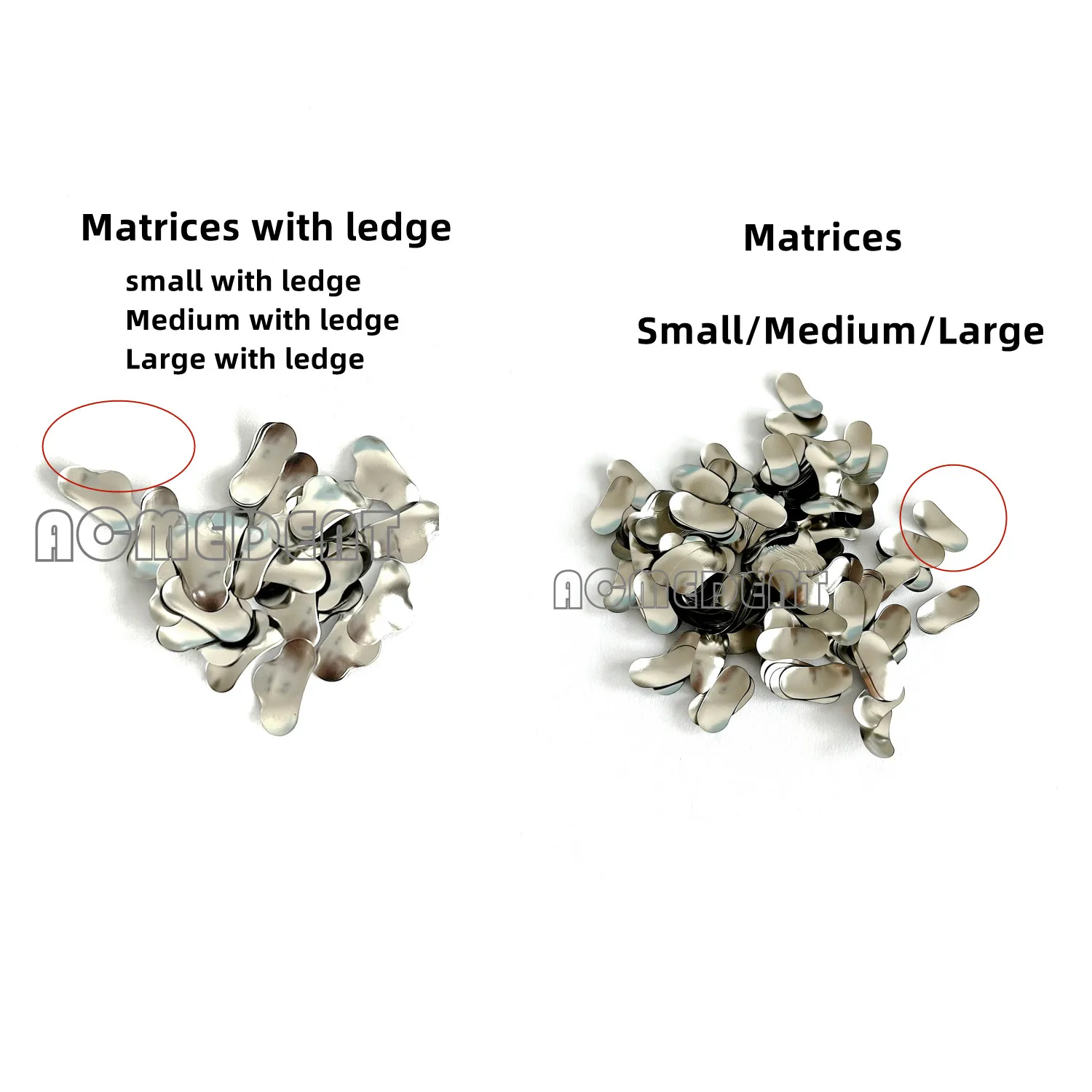 1000pcsDental Sectional Contoured Matrices Matrix Ring Delta Wedges Filling S/m/l Matrix Bands Dental Material