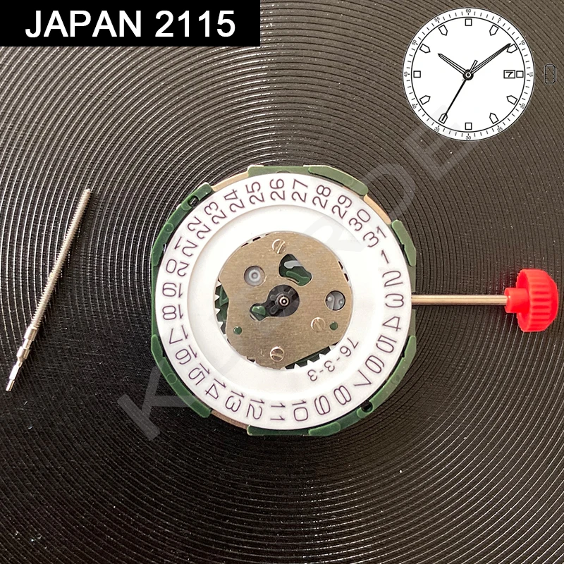 JAPAN Standard 2115 Quartz Movement Watch Parts Repair Accessories With Date Display At 3 O'clock Calendar With Battery And Stem