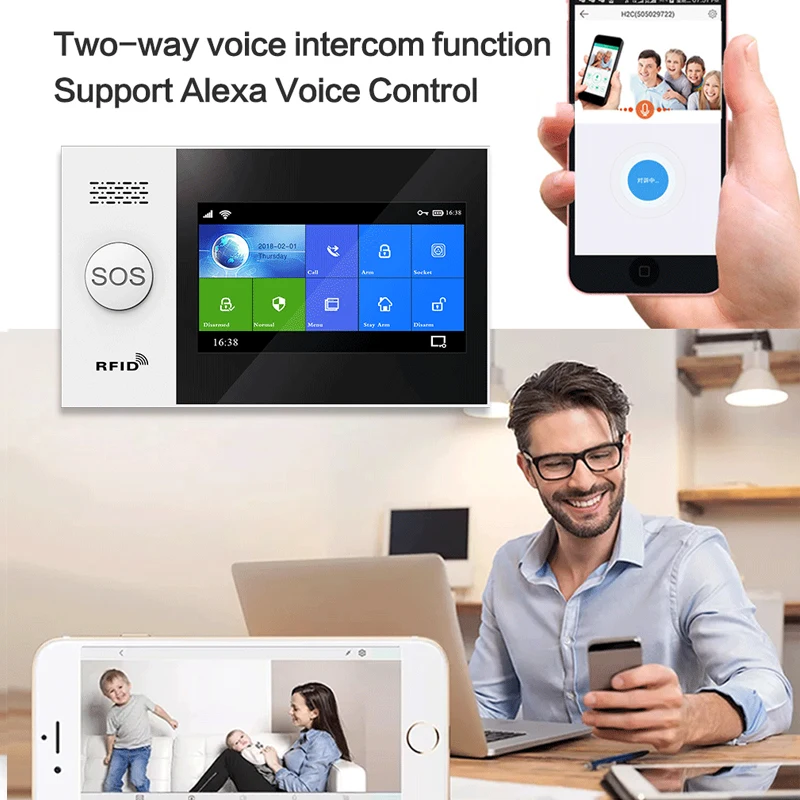 Tuya WIFI Security Alarms For Home 2G Wireless Home Alarm System 4G Smart Home Alarme Residencial Alarme Maison Support ALexa