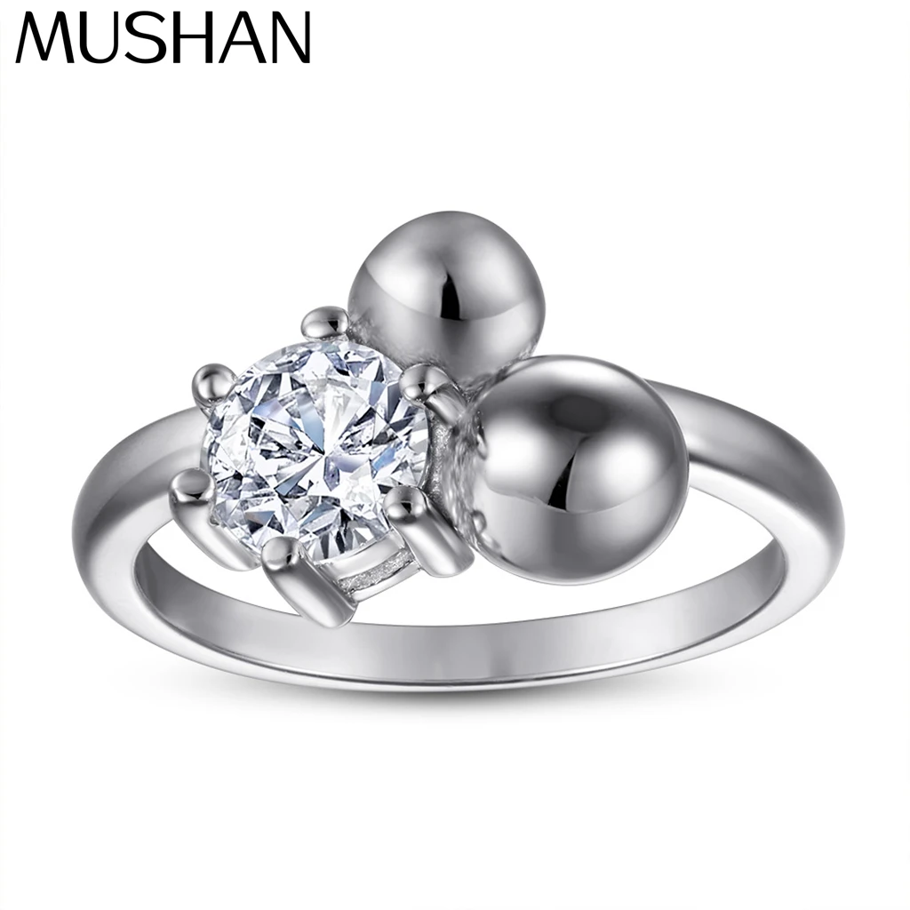 

MuShan Jewelry 925 Sterling Silver Romantic Engagement Ring 7A Cubic Zirconia Women Rings Bands Rings Bands Women Gift