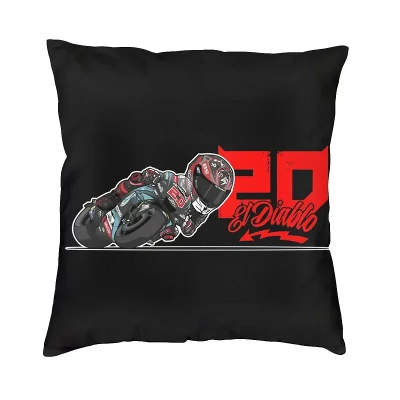 Fabio Quartararo Cushion Cover Two Side 3D Print French Motorcycle Racer Floor Pillow Case for Car Pillowcase Home Decoration