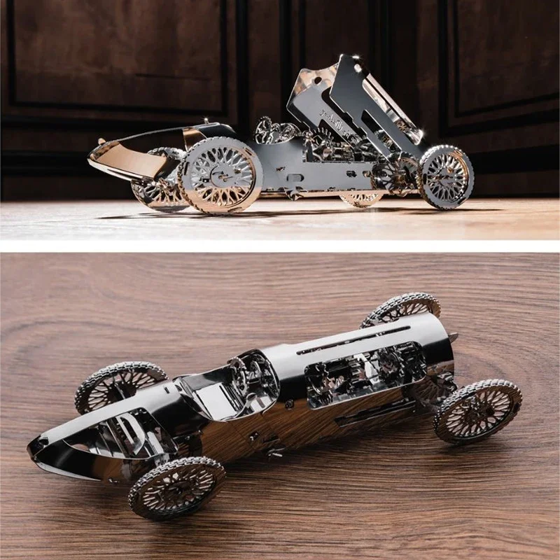 Kit de modèle d'assemblage mécanique en métal bricolage, voiture de course rétro, voiture convertible, bombardier, cadeau d'horlogerie