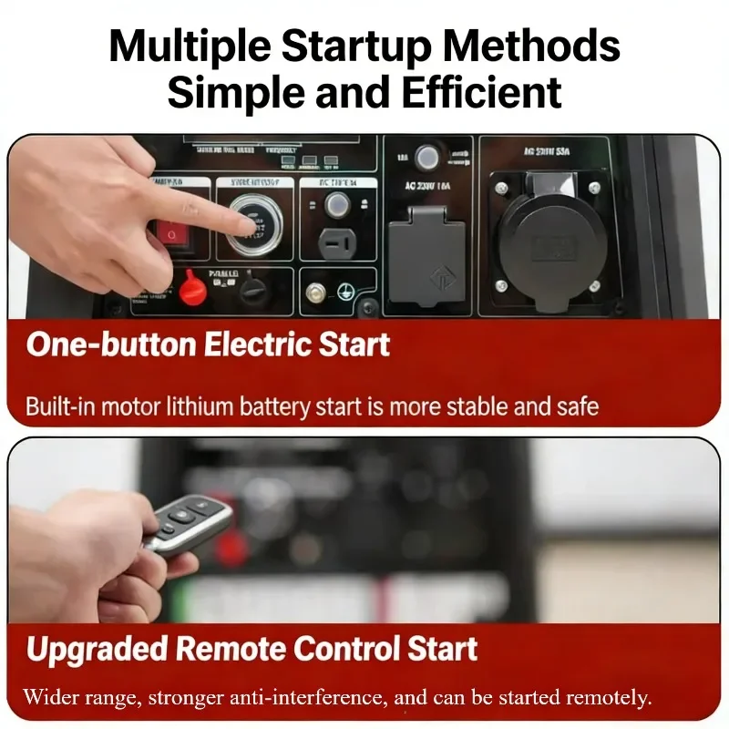 Made in China SE6000PRO-C 220V High-Power Home Generator, Quiet Inverter, 4/5/6KW, Remote Control and Portable