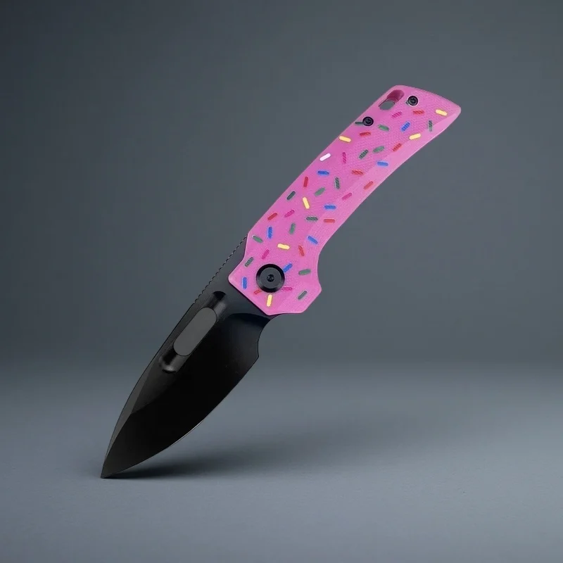 

Розовый посыпчатый складной нож десертного воина D2, лезвие для охоты, самообороны, уличный нож EDC, режущие инструменты для рыбалки