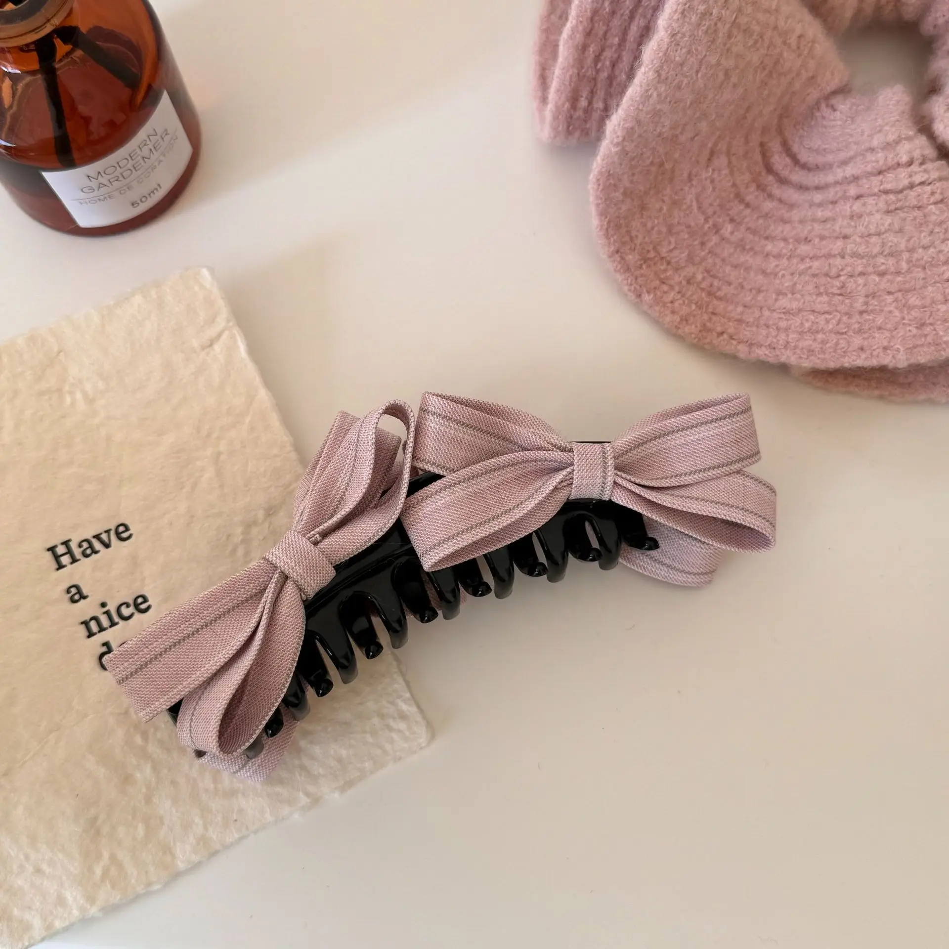 

Korean sweet pink bow banana clip For women girl 2025 new ponytail hair pin kpop sweets Kawaii Cute makeup leading fashion claw