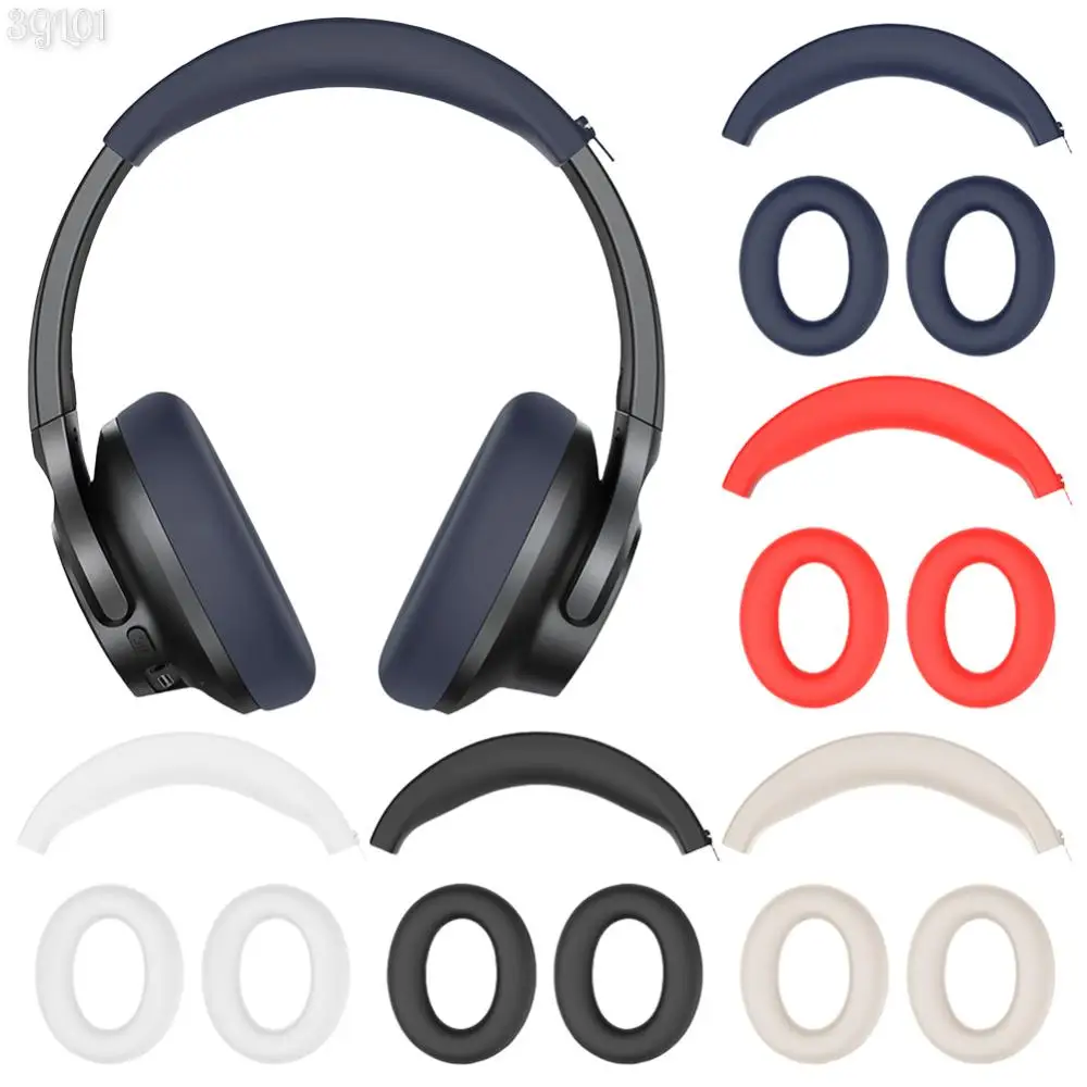 Silicone Earpads Headbeam Sleeve Headband Protectors Earpads Cover Sleeve Headphone Sleeve for Anker Soundcore Life Q20i Headset