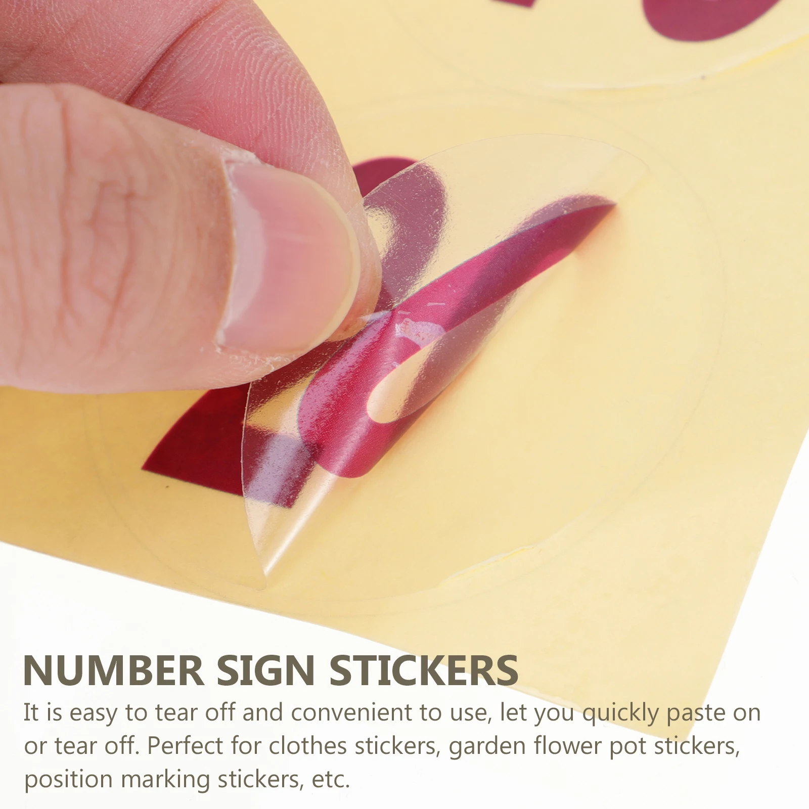 

Transparent Digital Sticker PVC Number Stickers Serial Seal Round Self Adhesive 2 Sheets Waterproof Clothes Garden