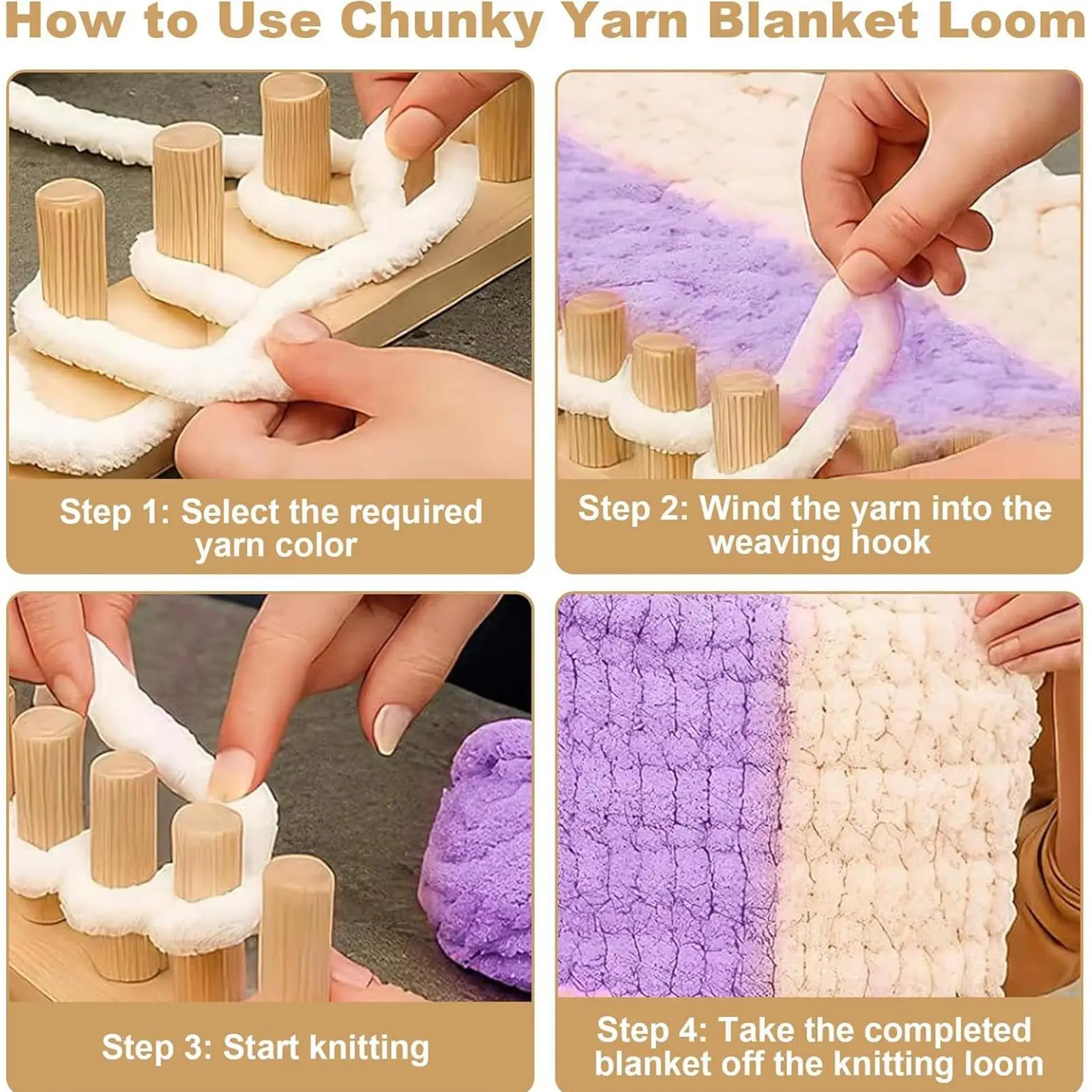 Hand Knitting Loom Chunky Crochet Loom Kit Hand Knitting Set For Crafts Hobby Beginners Weaving Blanket Scarf Sewing Cushion