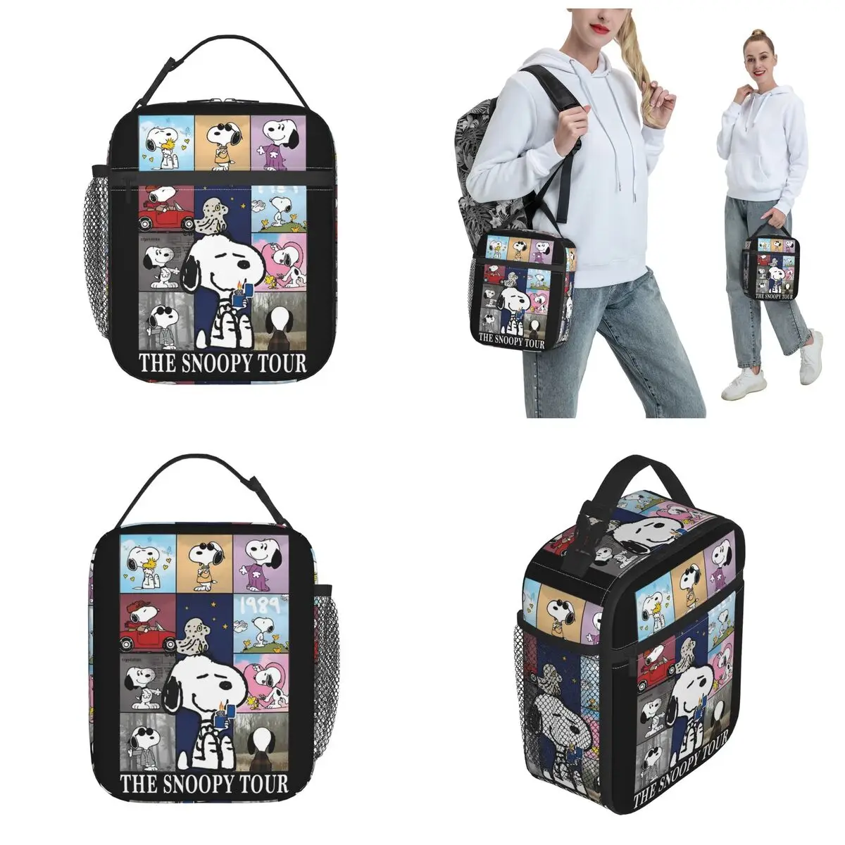 Cute Snoopy The Eras Tour borse per il pranzo isolate contenitore per pasti a tenuta stagna borsa termica Lunch Box School borse per la