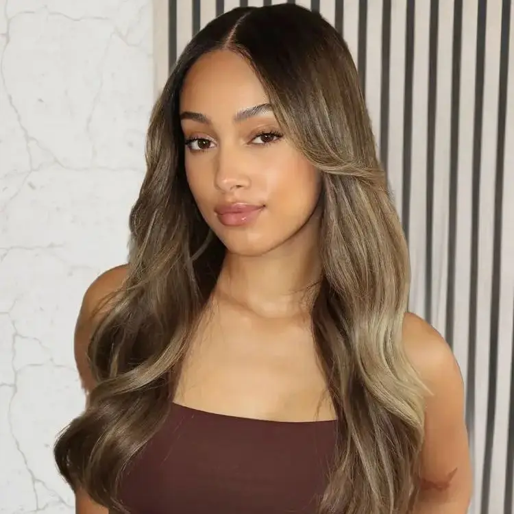 

High Quality Wig 13x4 Ombrre Caramel Brown Balayage Lace Front Wig 22'' Preplucked Body Wave Highlight Heat Resistant Futura Wig