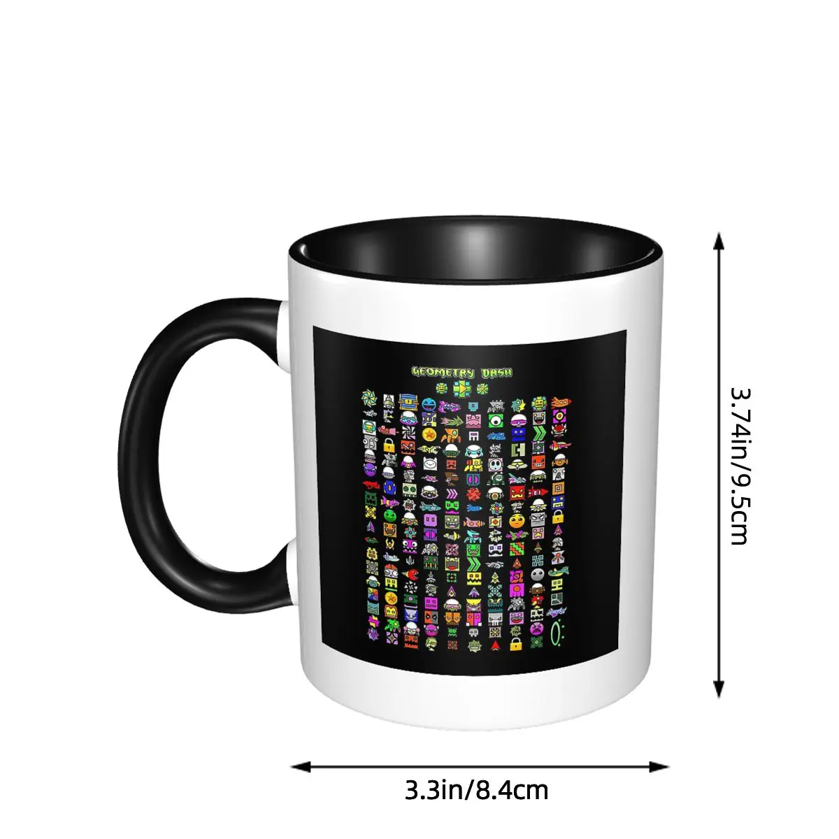 لعبة فيديو الهندسة داش القدح مضحك أكواب القهوة السيراميك أكواب الشاي كوب حليب درينكوير هدايا للأصدقاء #2