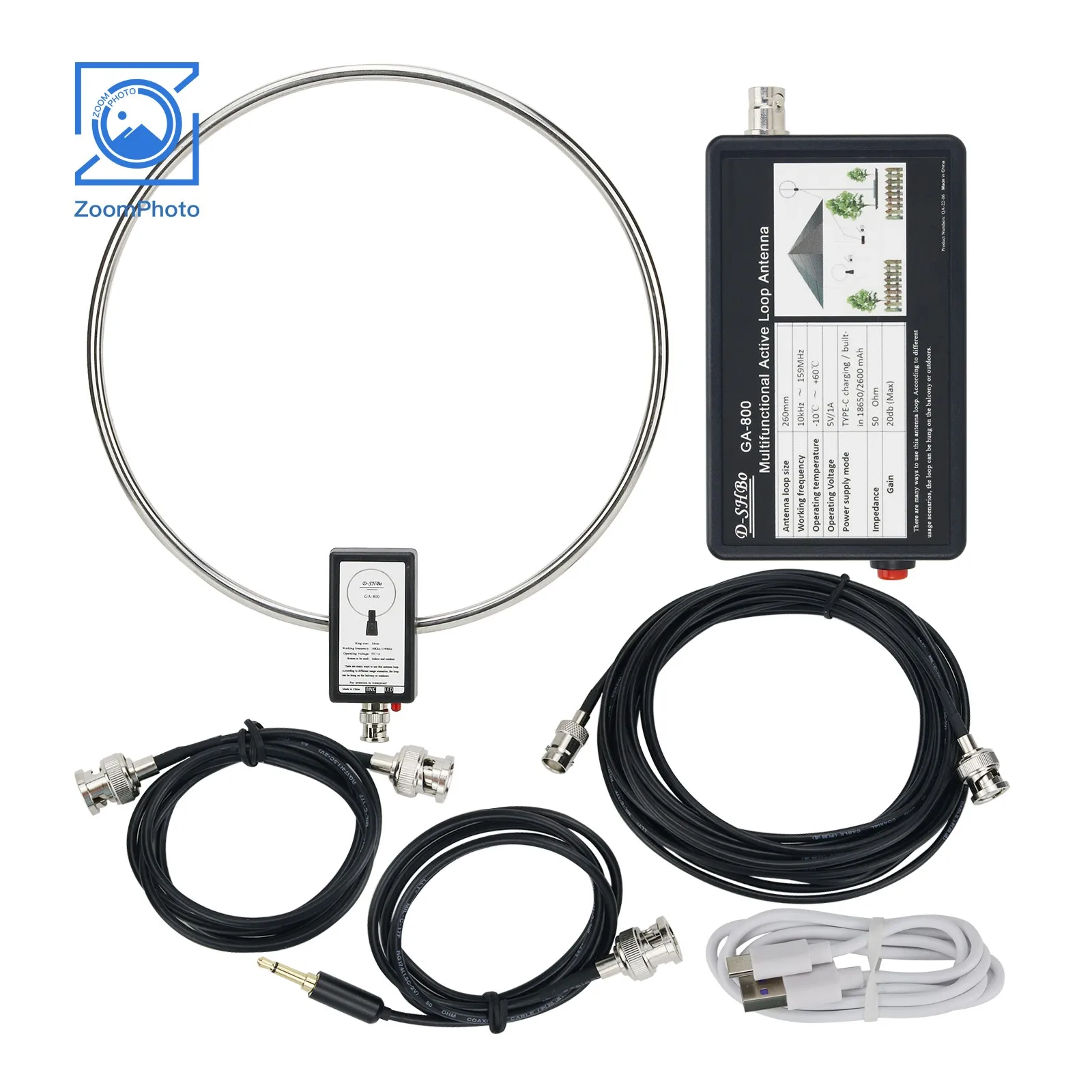 L'antenne d'onde courte et de MW prend en charge SW 2.30-30MHz MW 522-1710KHz Revenu 450 d'antenne de SDR de boucle GA-450