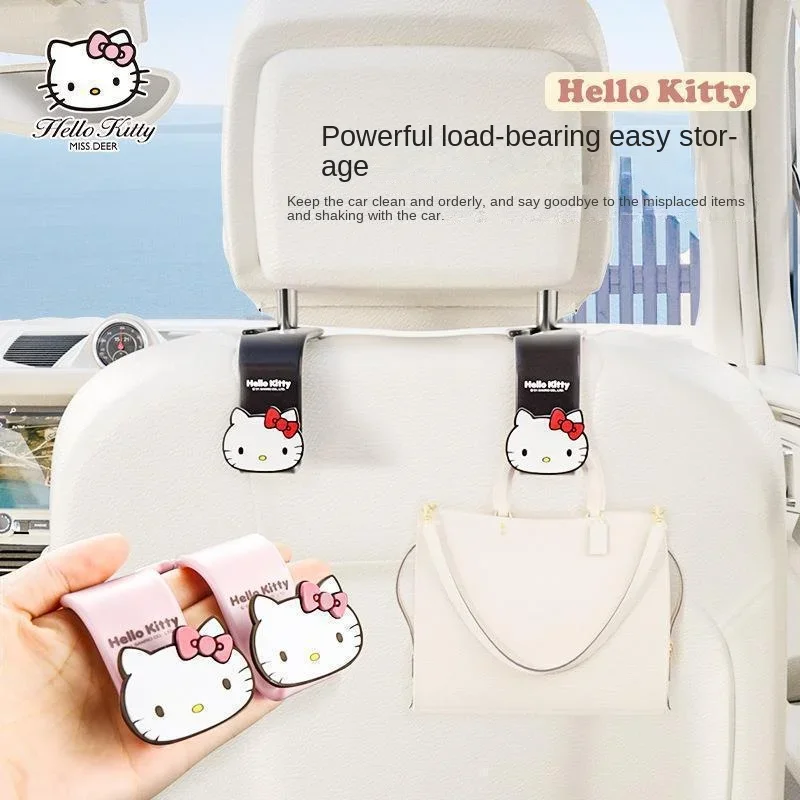 

Kawaii Car Seat Hook Hello Kittys Y2k Sanrios Anime Cute Seat Rear Invisible Bag Small Hook Accessories Decoration