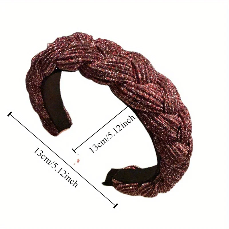 Pleated New Fashion Twist Braid Women Headband Hairband for Adults Handmade Vintage Headwear Hair Accessories Non Slip Hair Hoop