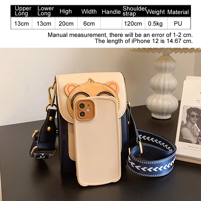 BeiBaoBao Mobile phone bag for women cute bear women\'s bag HI-Q crossbody bag Female Luxury Designer messenger bag mini purse