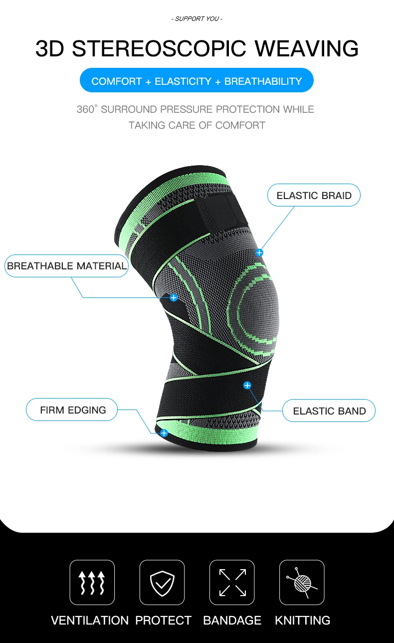 Vilico Strap Style Protective Exercise Pressure and Breathable Knee Pads Fitness Running Basketball Sports Tendon Protection image 2