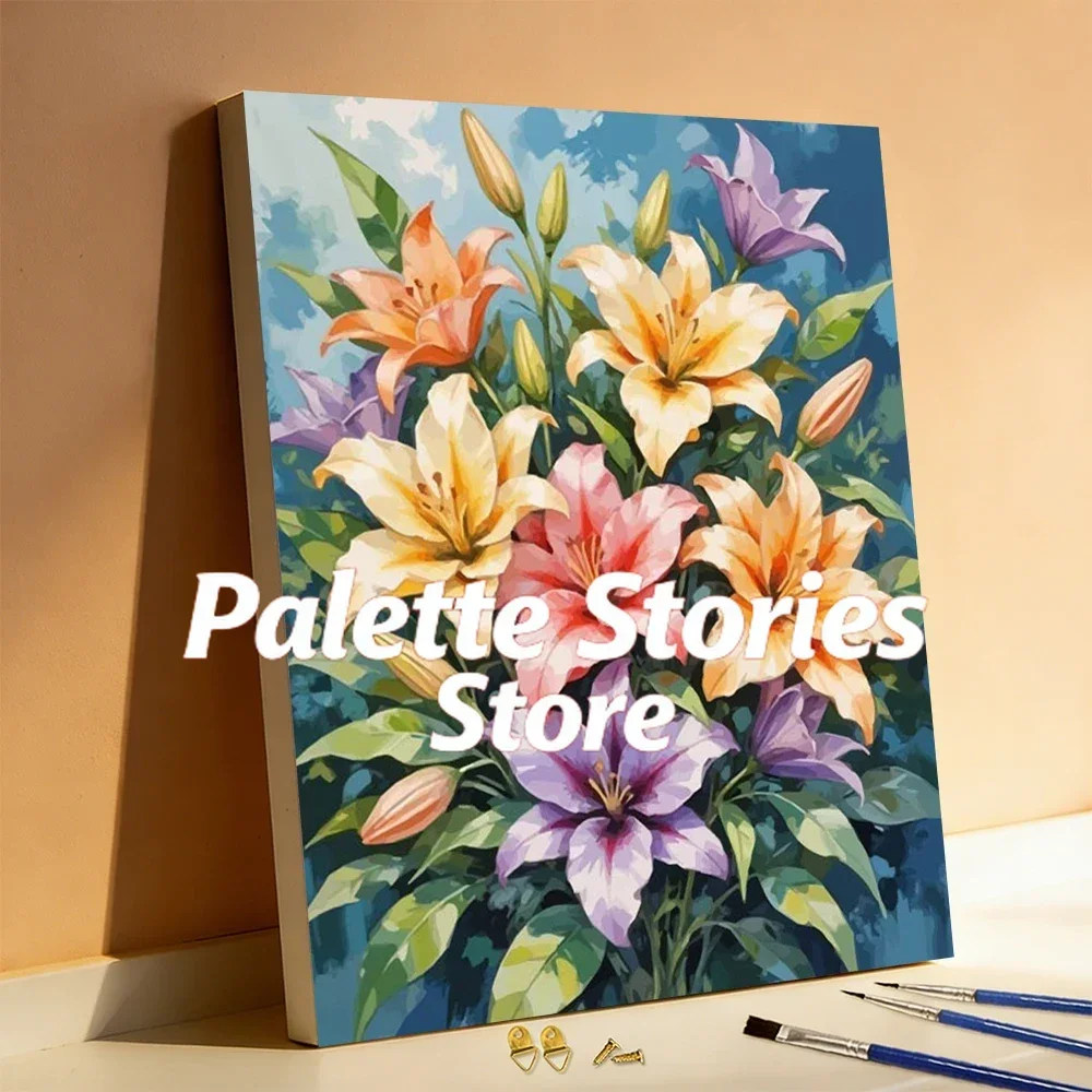 

frameless DIY Digital Oil Painting Flower Painting By Numbers Orchid Paint By Number Adult Kit Crafts Supplies Adults Handmade