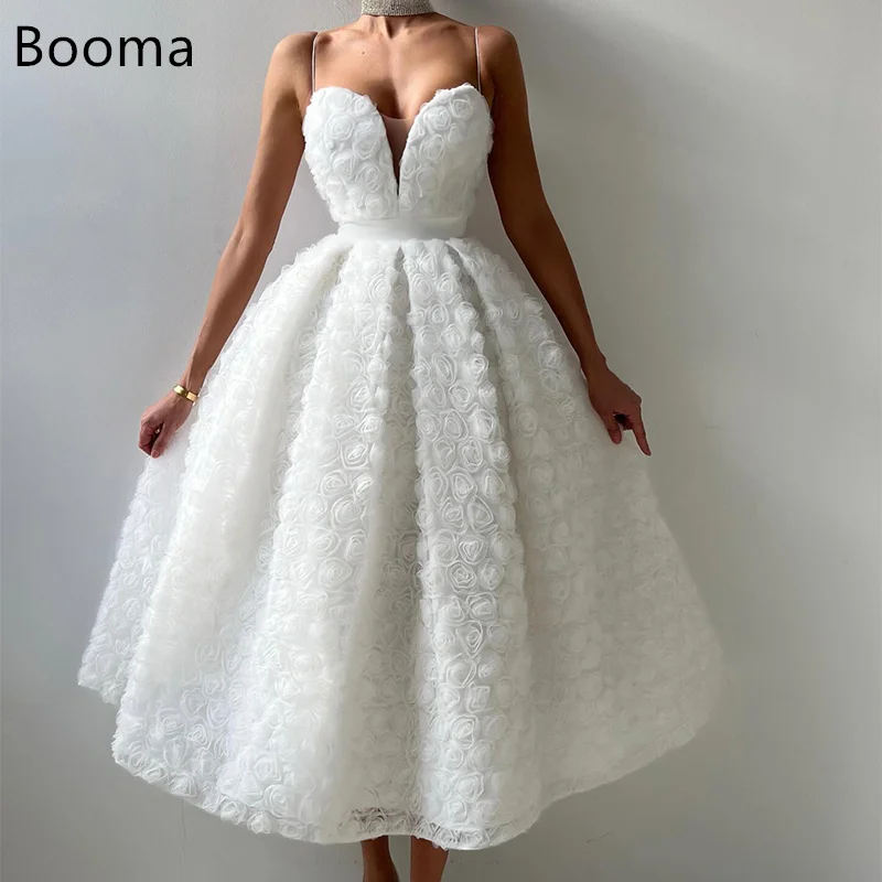 

Booma A-Line Spaghetti Strap Evening Dresses Formal Party Gowns for Women Flowers Sleeveless Elegant Prom Gown Customize 2025