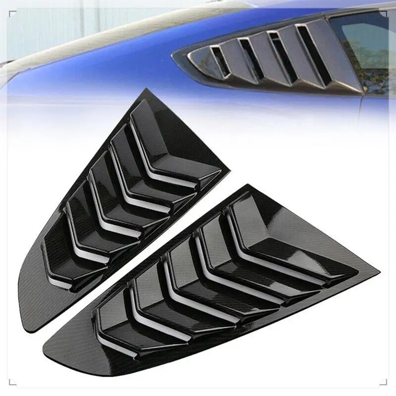 

Цвет углеродного волокна 1/4, задняя боковая четвертьокно, жалюзи, крышка, накладка, аксессуары для Ford Mustang 2015-2022 гг.