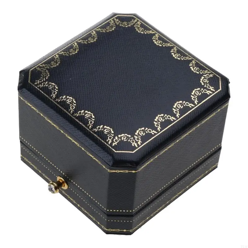 77JF Cut-Off Off Ring Box Pu Leather Ring Ring Box Jewelry Ring Box