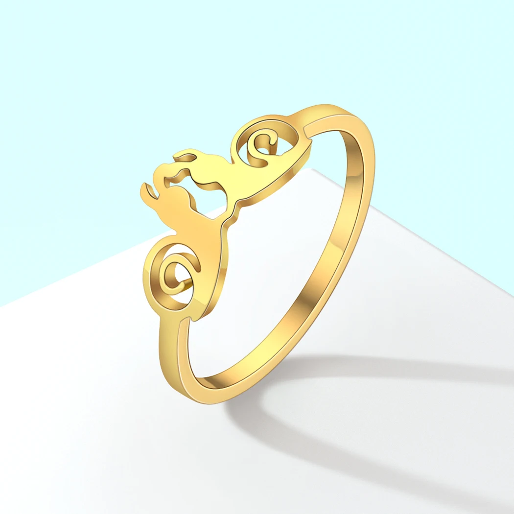 Kinitial Stainless Steel Cute Snail Couple Promise Ring ​For Women Men Lover Forest Animal Minimalist Jewelry Gift