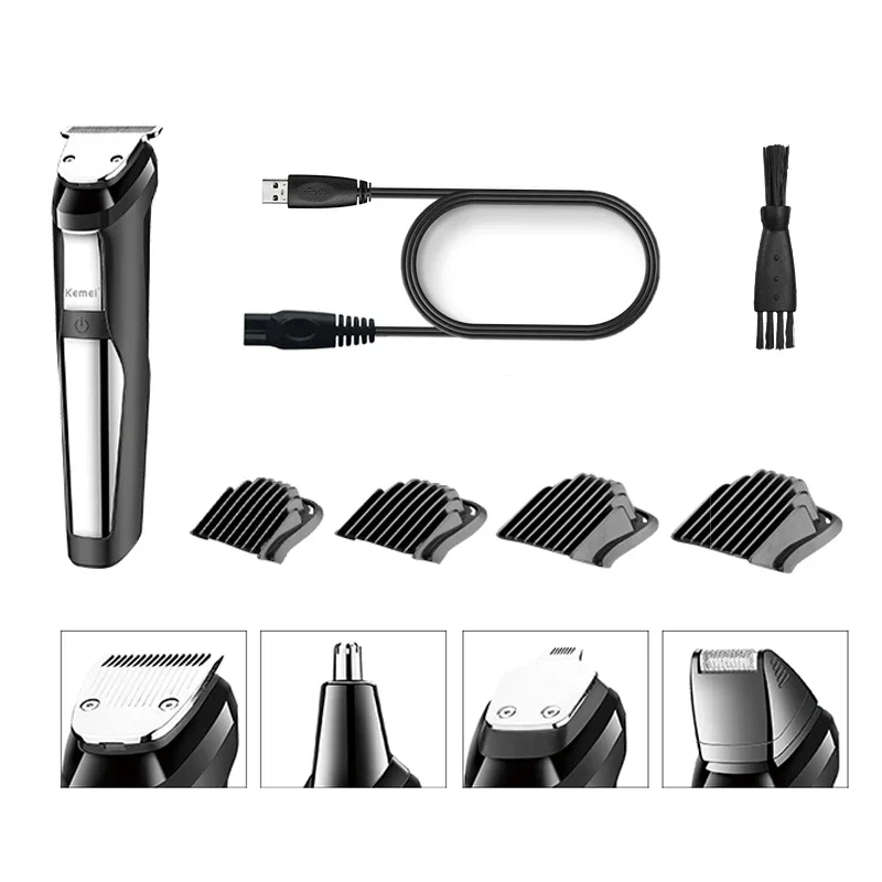 All-in-One Grooming Kit: Hair Trimmer, Facial Trimmer, Hair Clipper, USB Cutting Machine, Beard & Stubble Trimmer