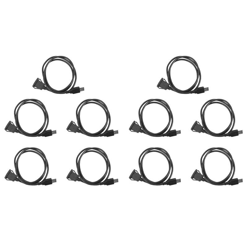 

10X Car Dash Board Flush Mount USB Male To Female Socket Extension Panel Cable 1M-A58X