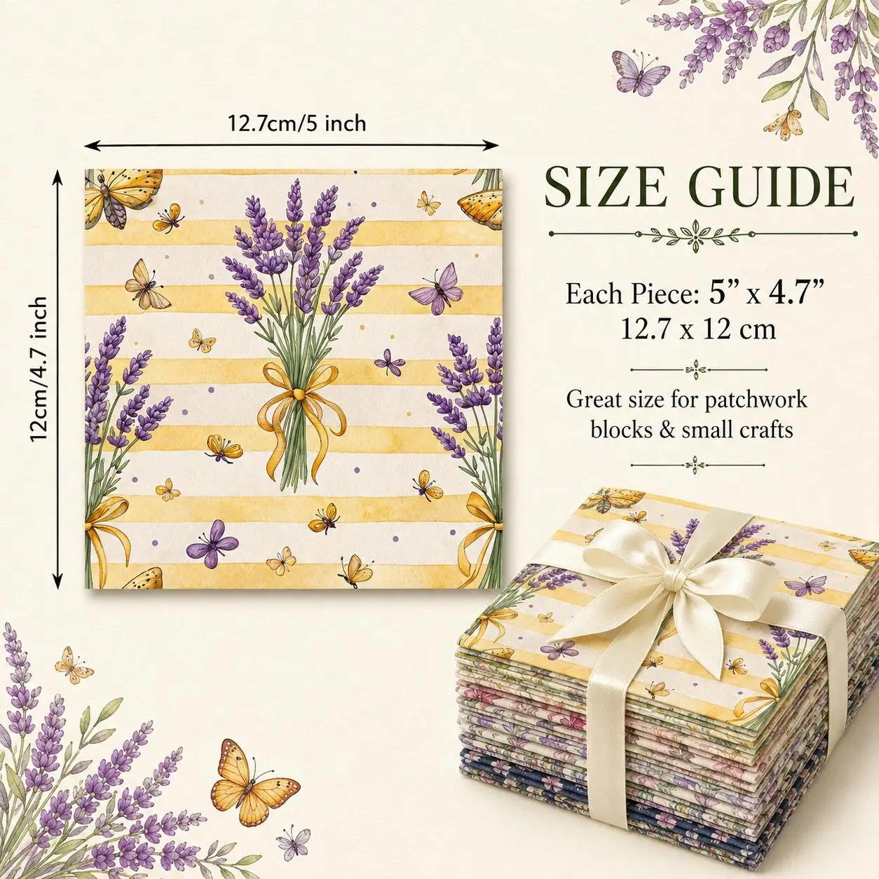 10pcs Charm Pack Set Floral Pattern Handmade DIY Polyester Patchwork in 10 Designs Suitable for Patchwork DIY Craft Project