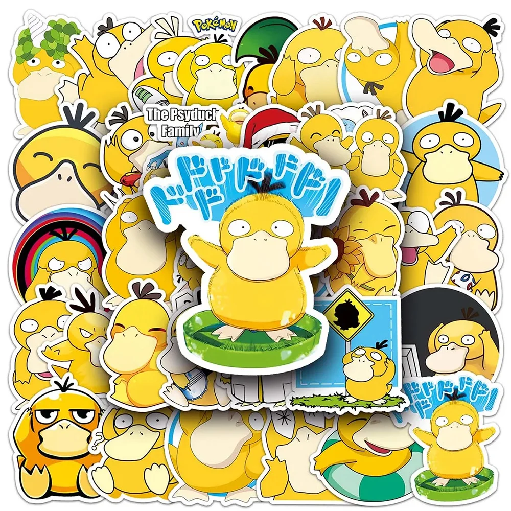 10/30/50pcs Cute Pokemon Anime Psyduck Stickers Funny Kids Decals Toy Phone Water Bottle Notebook Kawaii Graffiti Sticker Decor