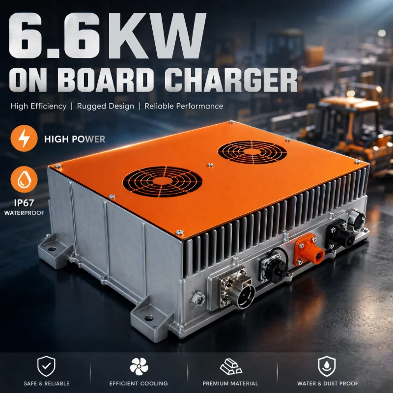 Hot Sale 24V-360V 6.6kW on Board Charger Intelligent Communication IP67 Waterproof Air Cooling for EV/AGV/UTV