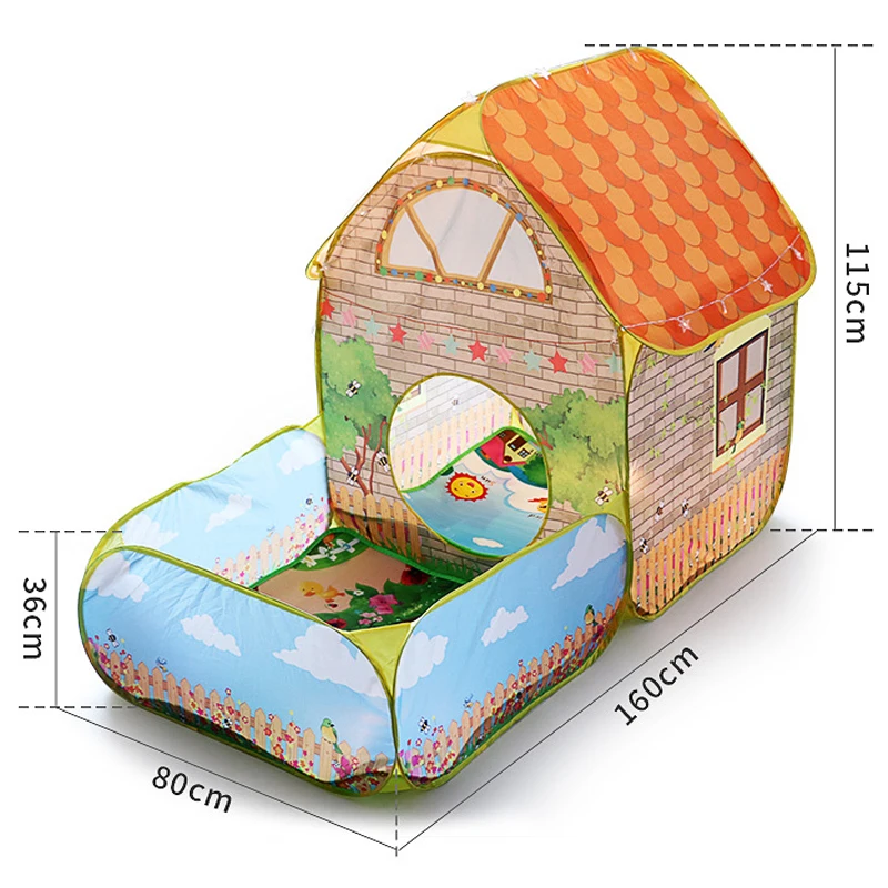 Maison avec Tente de Cour pour Bébé, Jouets Amusants, Océan, Ikpool, dehors, Maison de Jeux, Base Secrète pour Enfants