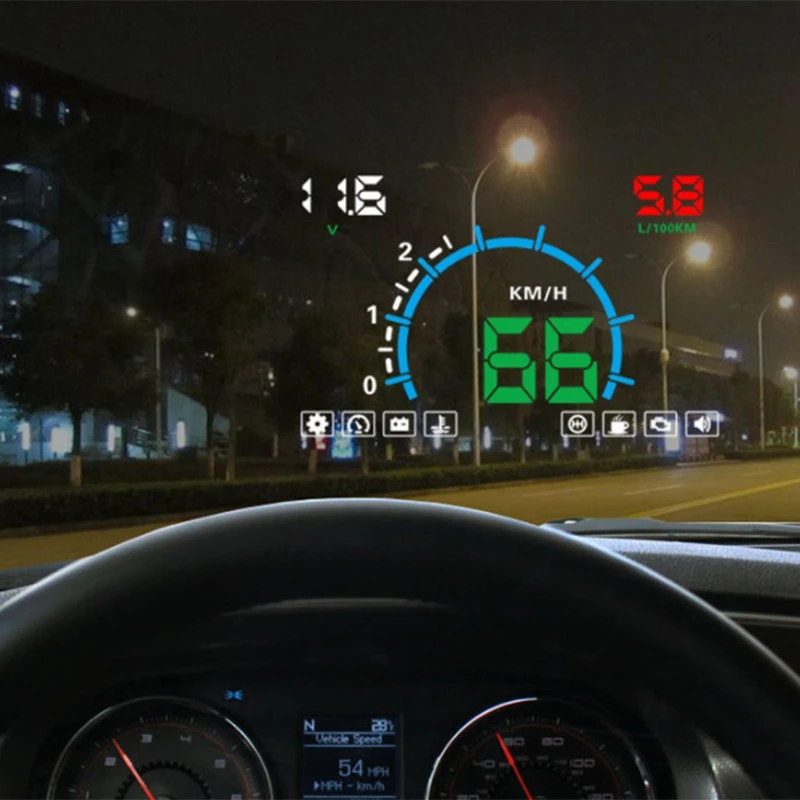 Car Monitor E350 HUD Car Head Up Display Screen Plug And Play Overspeed Alarm Fuel Consumption Display Hud Projector