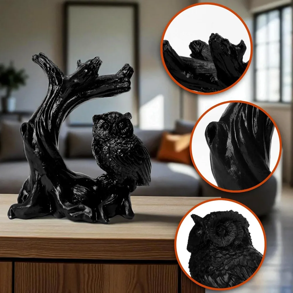 Owl Sphere Holder Crystal Stand Ball Resin Display Base for Bedroom Office Living Room Desktop