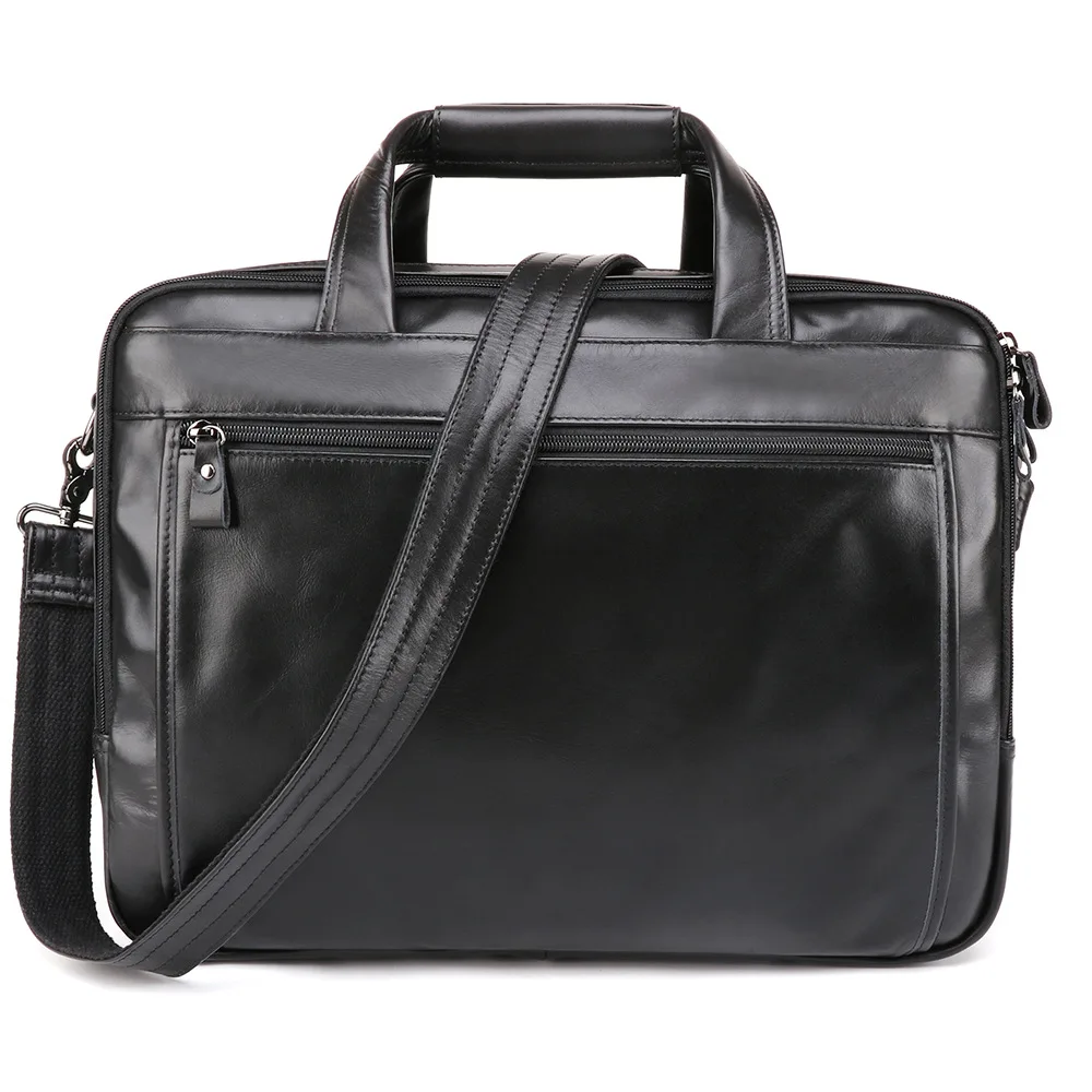 Large Genuine Leather Briefcase for Men A4 Office Handbag Men\'s Business Casual Travel Messenger Bag 15.6\