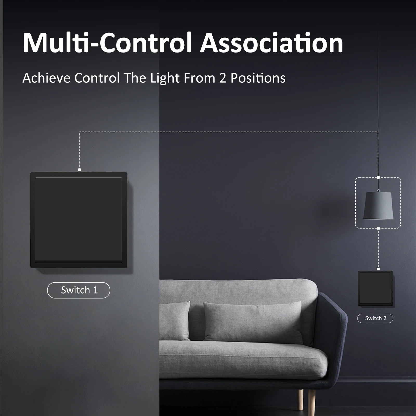 BSEED E Series 1/2/4/8 Packs 1Gang 2Way Button Light Switch Bulk Set Plastic Frame Wall Light Switch On Off For Stairs