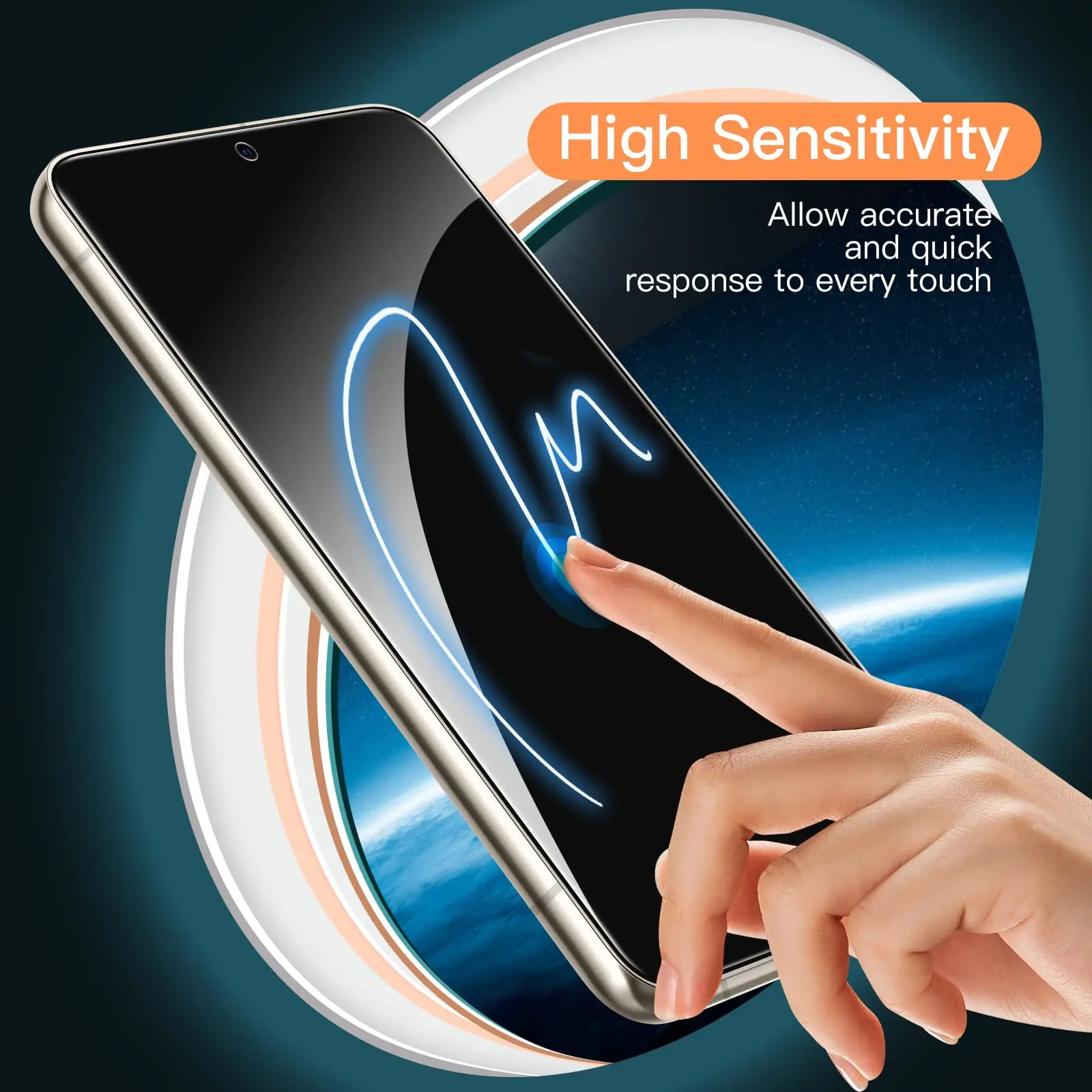 Screen Protector For Samsung Galaxy S23 5G Tempered Glass HD Crystal 9H High Aluminum Fingerprint Unlock