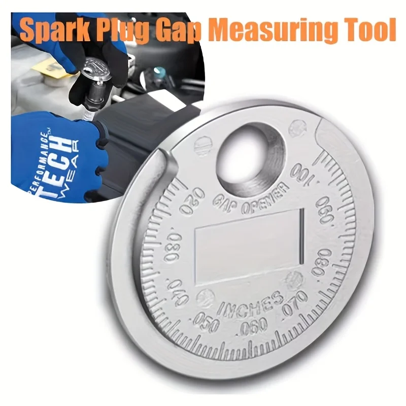 1/2 piece spark plug gap gauge measuring tool, coin-shaped, 0.6-2.4 mm range spark plug specification measuring tool