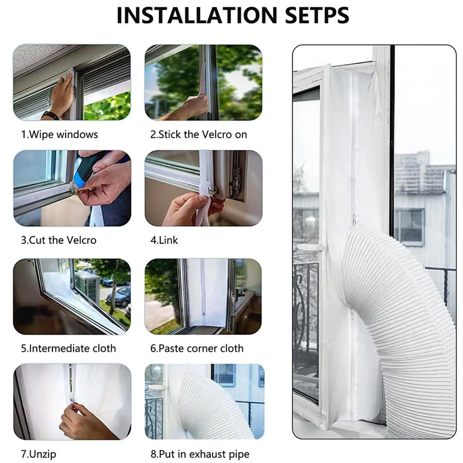 Air Conditioner Window Seal Kit portable air conditioner Window sealing cloth No-Drill AC Hose Exhaust Ventilation Attachment
