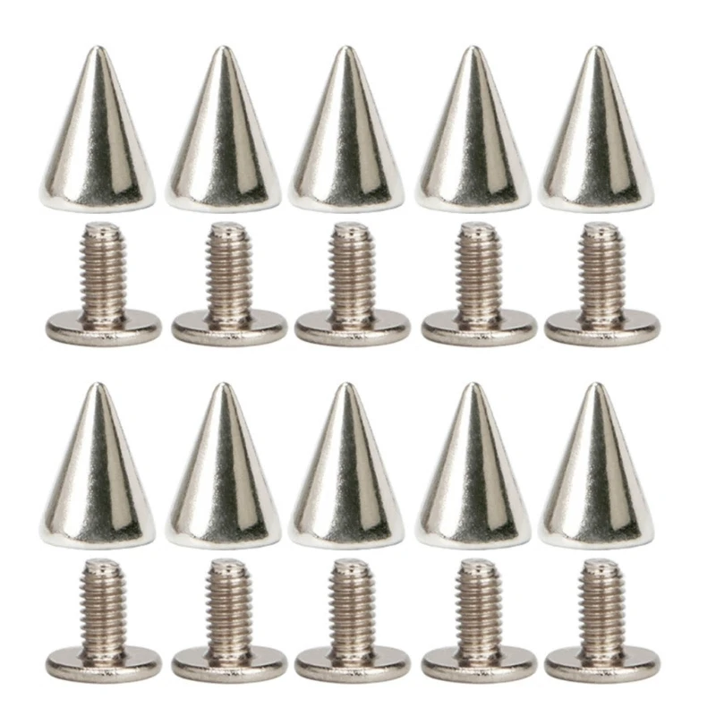 Metal Screw Spikes Zinc Alloy Rivets for DIY PU Crafts Clothes Choker Chains Punk Rock Thorns Accessary Screw