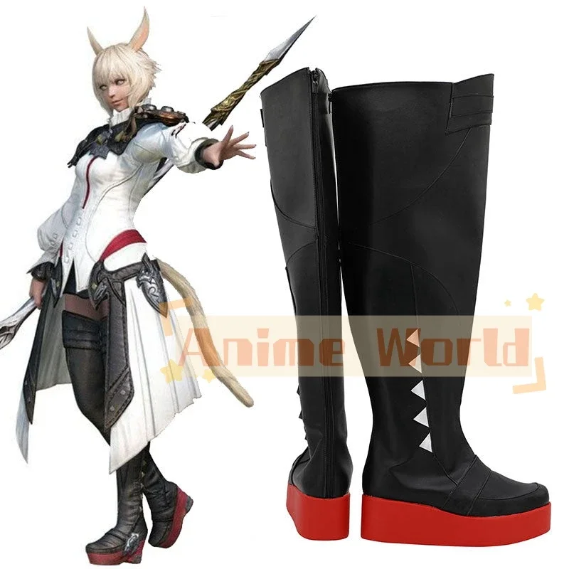 Final Fantasy XIV Y'shtola Rhul Master Matoya Heavensward Scarpe nere Stivali cosplay