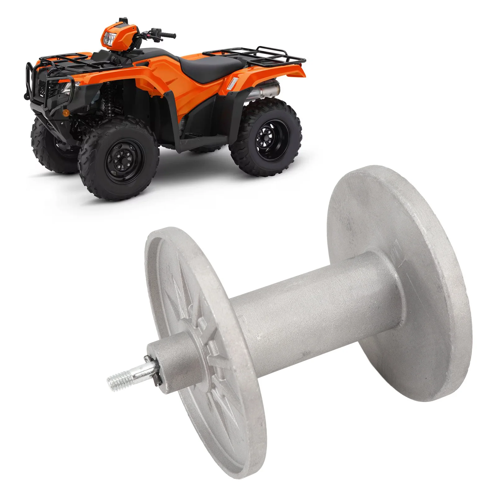 Winch Replacement Drum Metal Drum Assembly Smooth Dragging Lifting Drum for 2000‑4000 Lbs UTV Winch Drum for 2000‑4000 Lbs